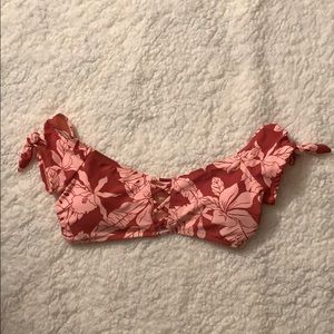 Pink floral bikini top